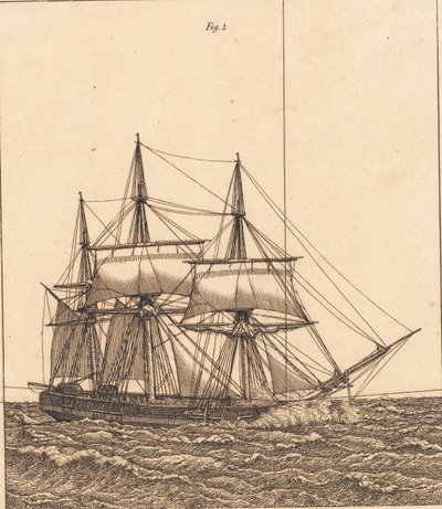 A Corvette Under Full Sail. Illustration for 