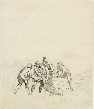 The Fishermen from Hornbæk - Study for the Main Group by Christoffer Wilhelm Eckersberg