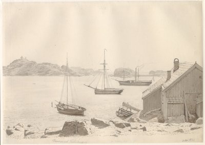 Frederiksværn Harbor at Larviksfjorden, Norway by Christoffer Wilhelm Eckersberg