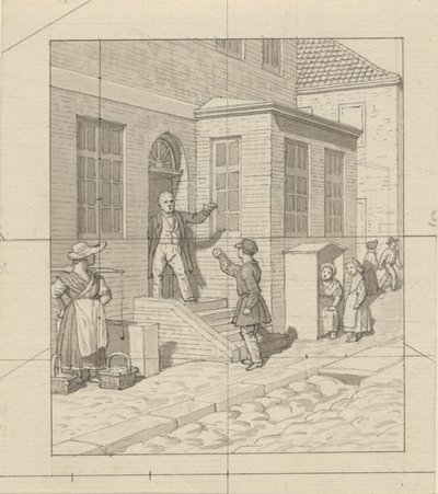 Linear Perspective Applied to Painting - Plate VII, 2 - Quarrel on the Street Steps by Christoffer Wilhelm Eckersberg