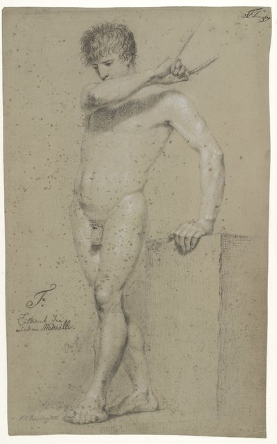 Male Standing Model, Profile to the Left by Christoffer Wilhelm Eckersberg