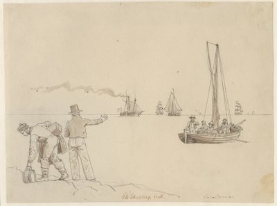 Passengers Disembarking to the Steamboat Caledonia by Christoffer Wilhelm Eckersberg