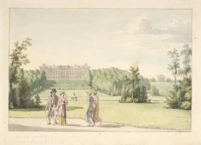View from Frederiksberg Garden by the Castle and the Temple of Apollo by Christoffer Wilhelm Eckersberg