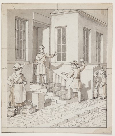 Quarrel on the Street Stairs. Preliminary Study for 