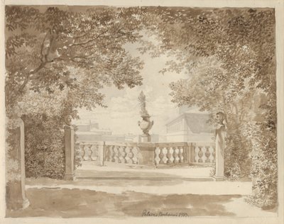 View from the Garden of Palazzo Barberini Towards the Palace and Quirinal, Rome by Christoffer Wilhelm Eckersberg
