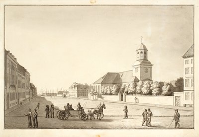 View over Sankt Annæ Plads with Garnisonskirken by Christoffer Wilhelm Eckersberg