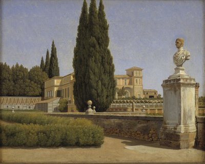 View of the Gardens of the Villa Albani, Rome by Christoffer Wilhelm Eckersberg