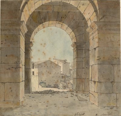 View towards the North through one of the Arches of the Second Storey of the Colosseum in Rome by Christoffer Wilhelm Eckersberg