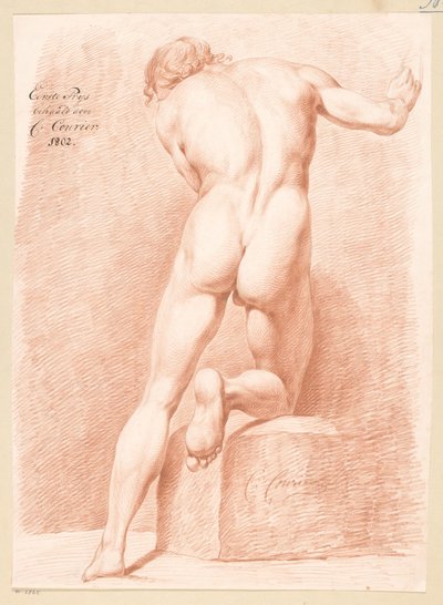 Standing Male Nude, Seen from the Back (1st Prize 1802) by C. Courier