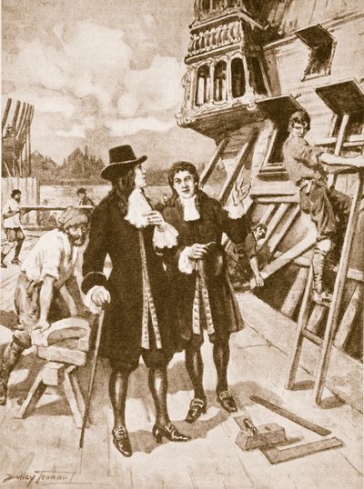 Peter the Great in the Dockyard at Deptford by C. Dudley Tennant