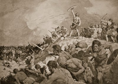 The Battle of Mons Badonicus, c.500 AD by C. Dudley Tennant