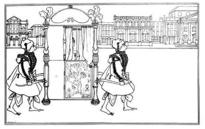 Sedan Chair on the Road, Frontispiece from Juvenal, in The Yellow Book Volume IV by C. Hentschell