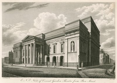 Exterior north east view of Covent Garden Theatre, London, from Bow Street by C. John Mayle Whichelo