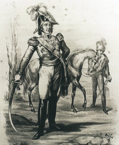 Joachim Murat. Lithograph by C. Perrin