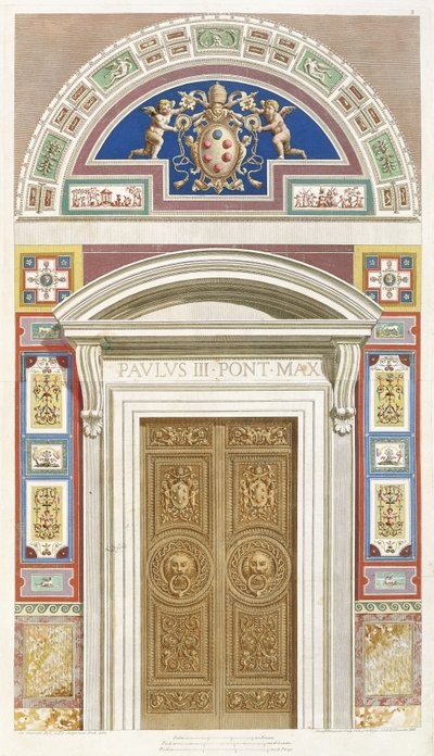 Doorway to the Raphael Loggia at the Vatican, 1772 by C. Savorelli