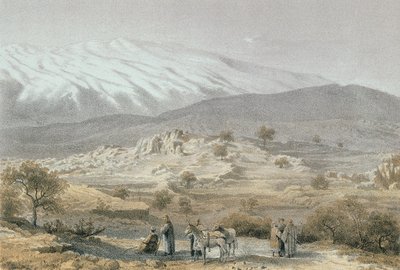 Mount Hermon, Etching by Schacher by C. Schacher