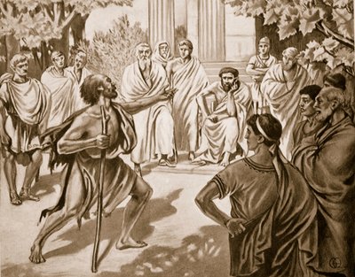 Diogenes and Plato, illustration from Hutchinson