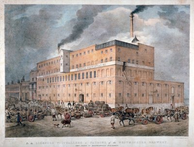 Westminster Ale and Porter Brewery on Horseferry Road, London, c1840 by C Warren