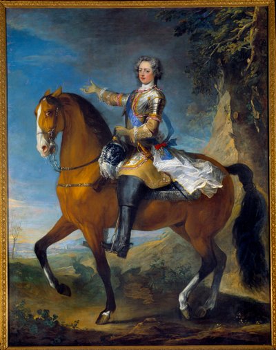 Equestrian portrait of Louis XV at the age of 13 by C. and Van Loo J. B. Parrocel