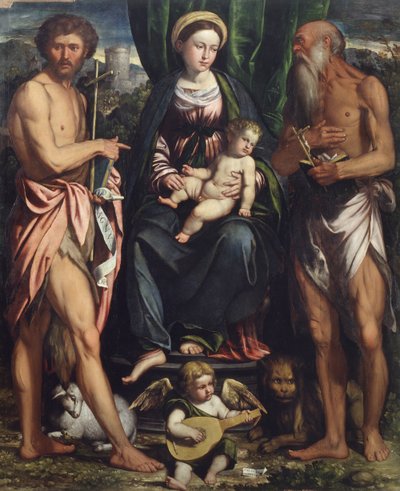Madonna and Child with St. John the Baptist and St. Jerome by Callisto Piazza