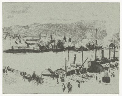 View of the Quai Boieldieu in Rouen by Camille Jacob Pissarro