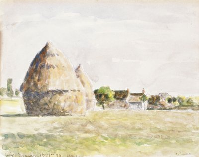 Haystack, Eragny Evening by Camille Jacob Pissarro
