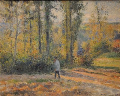 Landscape with a Hunter, Pontoise by Camille Jacob Pissarro