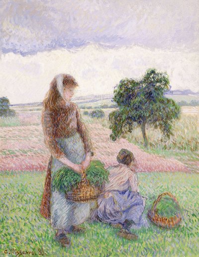 Peasants Carrying Baskets, 1888 by Camille Jacob Pissarro