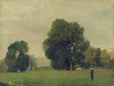 Prairies of La Roche-Guyon by Camille Jacob Pissarro