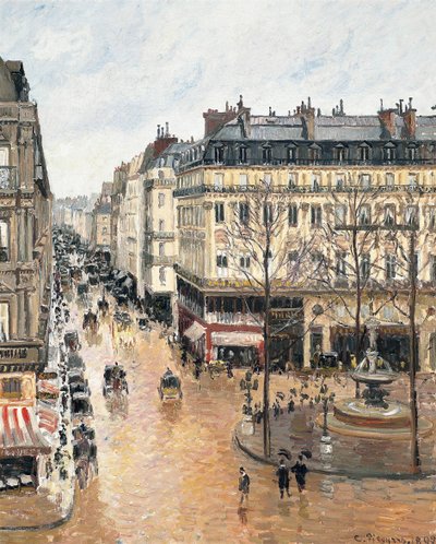 Rue Saint-Honoré in the Afternoon, Effect of Rain by Camille Jacob Pissarro