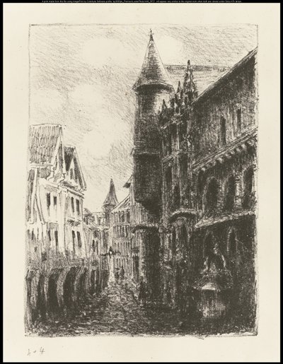 Rue Saint-Romain, Rouen, 1st Plate by Camille Jacob Pissarro