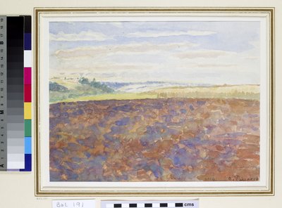 Study of a landscape with a ploughed field, Eragny-sur-Epte, c.1887-89 by Camille Jacob Pissarro