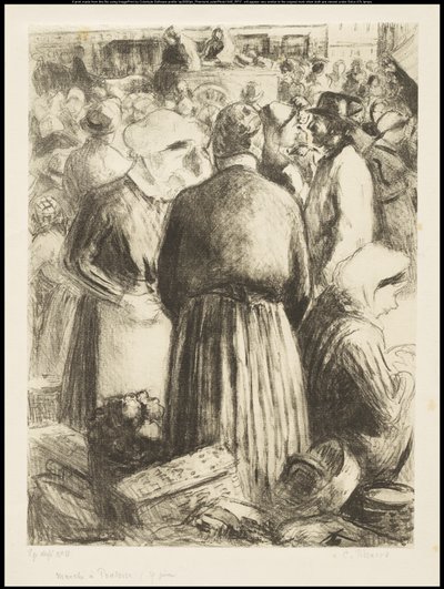 The Market at Pontoise by Camille Jacob Pissarro