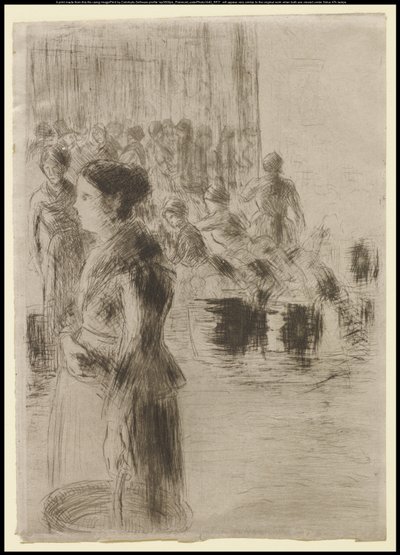 The Servant Girl Marketing by Camille Jacob Pissarro