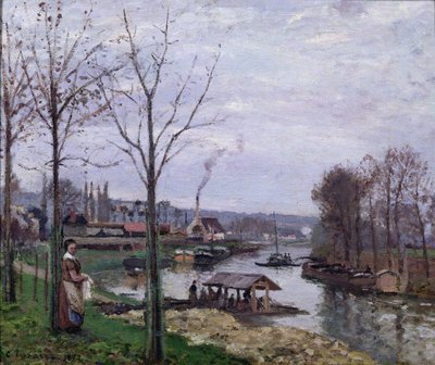The Washing House, Pontoise Port-Marly, or The Wash-House by Camille Jacob Pissarro