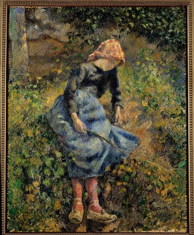 The shepherd says maiden has a wand. Painting by Camille Pissarro (1830-1903) by Camille Jacob Pissarro