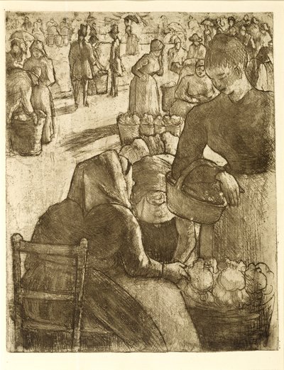 Vegetable Market at Pontoise by Camille Jacob Pissarro