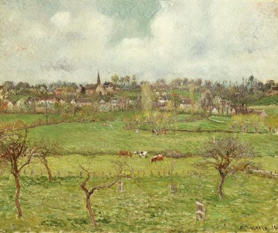View of Bazincourt by Camille Jacob Pissarro