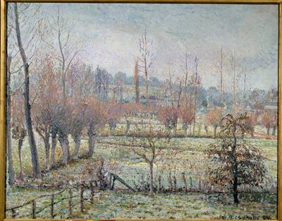 White Frost, Morning or Snow Effect in Eragny by Camille Jacob Pissarro