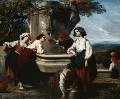 Ossaloise Women at the Fountain by Camille Joseph Etienne Roqueplan