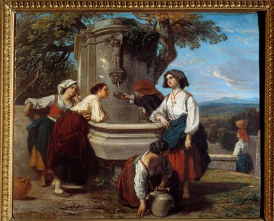 Ossaloises at the fountain by Camille Joseph Etienne Roqueplan