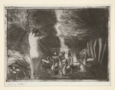 Bather with Geese by Camille Pissarro
