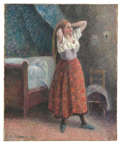 Woman Combing Her Hair by Camille Pissarro