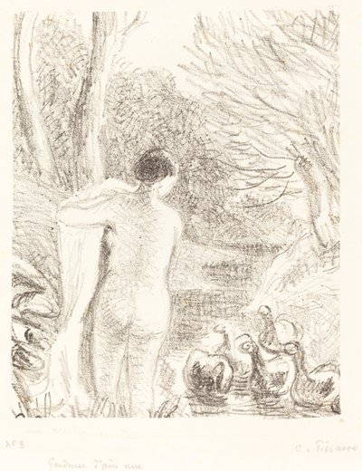 Nude Goose Girl by Camille Pissarro