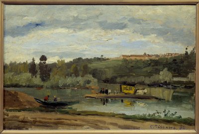 The Ferry at La Varenne Saint Hilaire by Camille Jacob Pissarro
