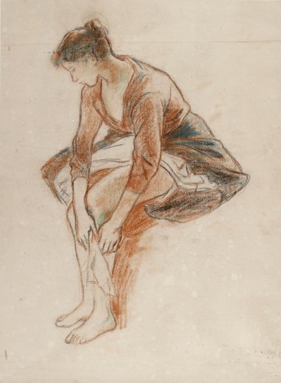 Study of a Young Woman Bathing Her Legs by Camille Pissarro