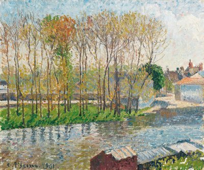 The Border of the Loing in Moret by Camille Pissarro