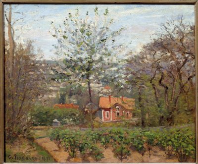 The Cottage, the Pink House; The Flying Hamlet of the Heart by Camille Jacob Pissarro