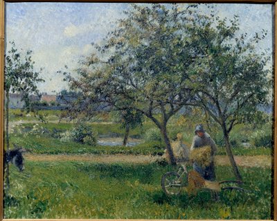 The Wheelbarrow, Orchard by Camille Jacob Pissarro
