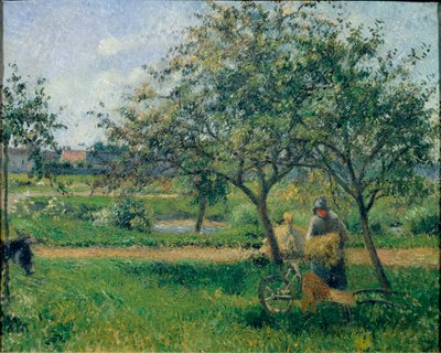 The Wheelbarrow, Orchard, ca 1881 by Camille Jacob Pissarro